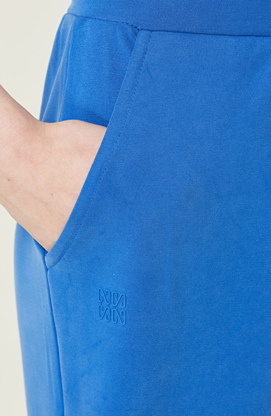 Saks Mavisi Lastik Paça Penye Eşofman