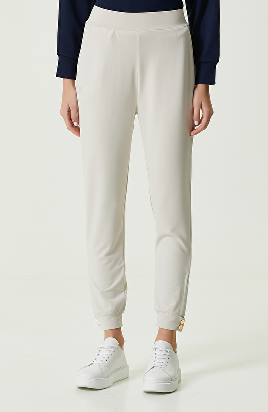 Taş Rengi Lastikli Eşofman Altı