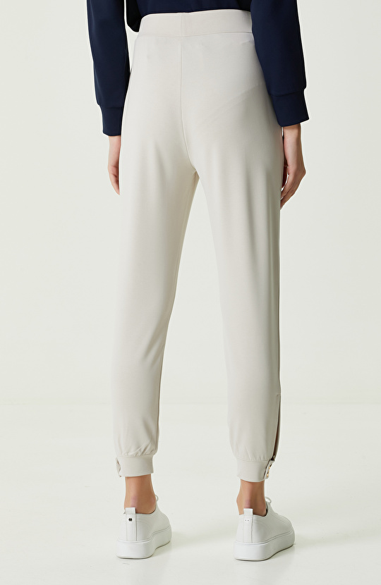 Taş Rengi Lastikli Eşofman Altı