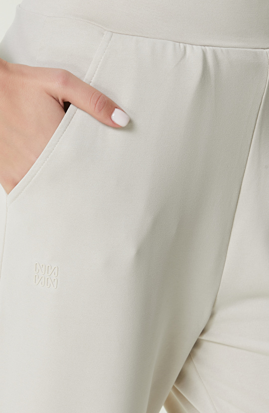 Taş Rengi Lastikli Eşofman Altı