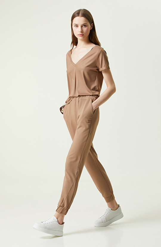 Vizon Kısa Kollu V Yaka T-shirt