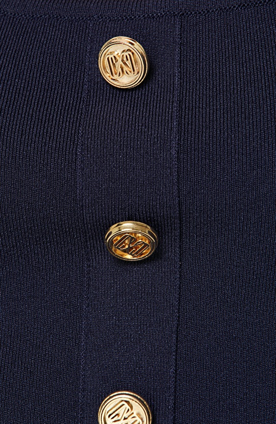 Lacivert Askılı Kare Yaka Büstiyer