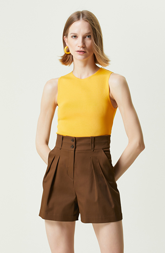 Sarı Askılı Bisiklet Yaka Kazak