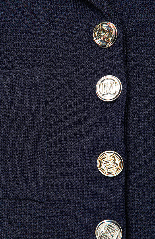 Lacivert Gömlek Yaka Triko Ceket