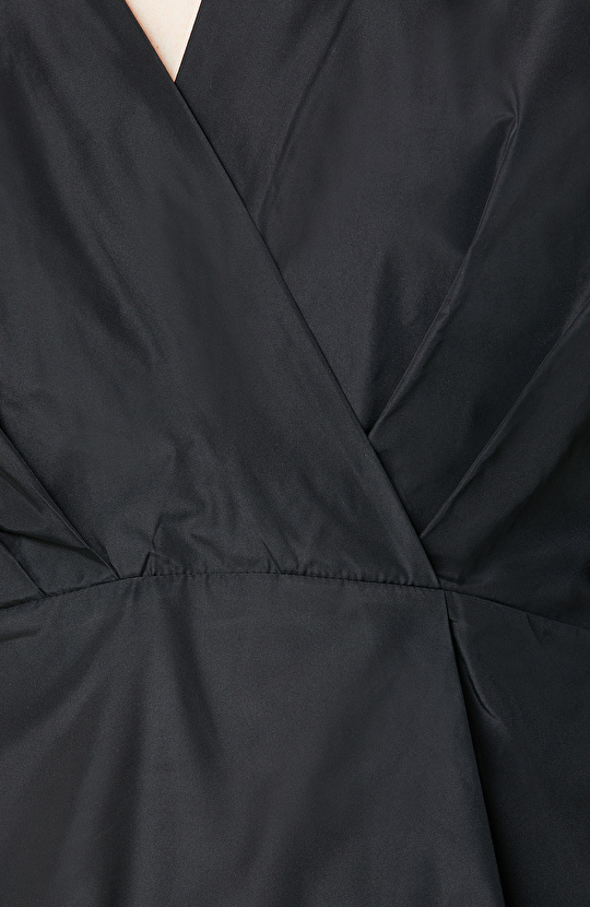 Siyah Uzun Kollu Gömlek Yaka Elbise