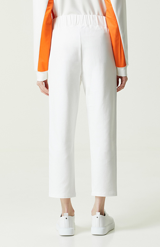 N-Tech Ekru Düz Paça Yan Cep Fermuarlı Eşofman Altı