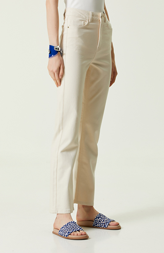 Yüksek Bel Denim Pantolon