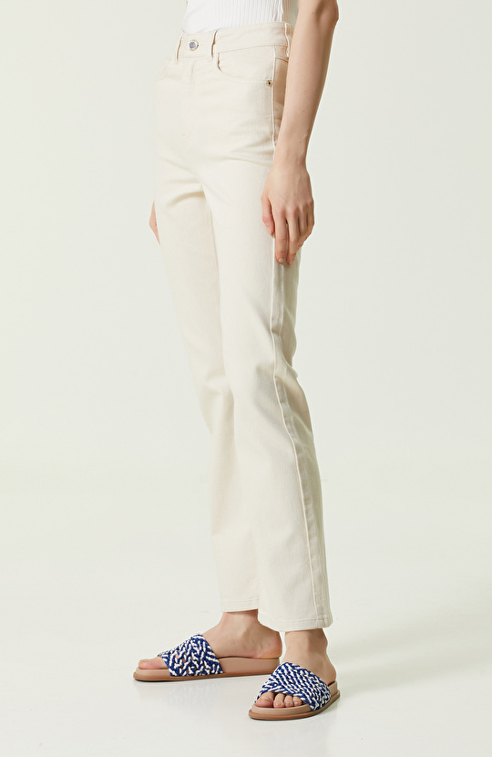 Yüksek Bel Denim Pantolon