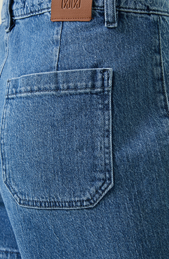 Açık İndigo Mavi Denim Şort