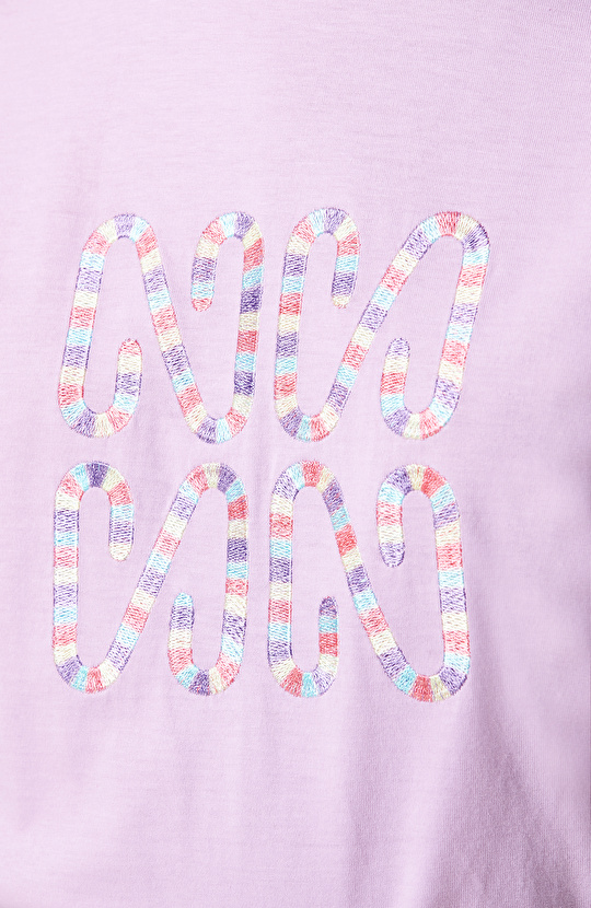 Pembe Bisiklet Yaka Penye T-Shirt