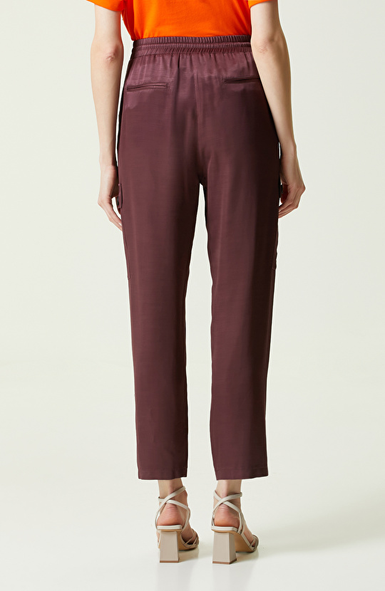 Bordo Düz Paça Pantolon