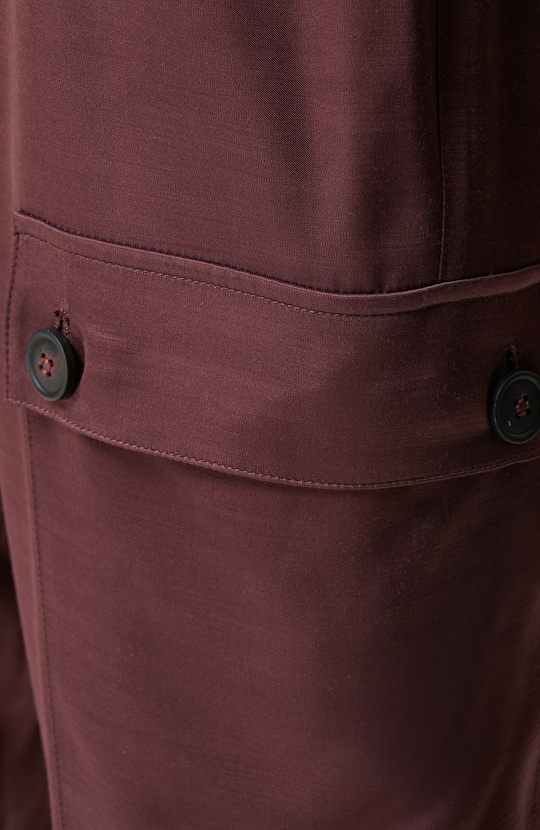 Bordo Düz Paça Pantolon