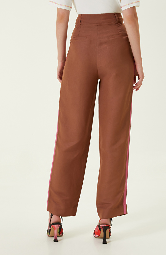 Kahverengi Bol Paça Pantolon