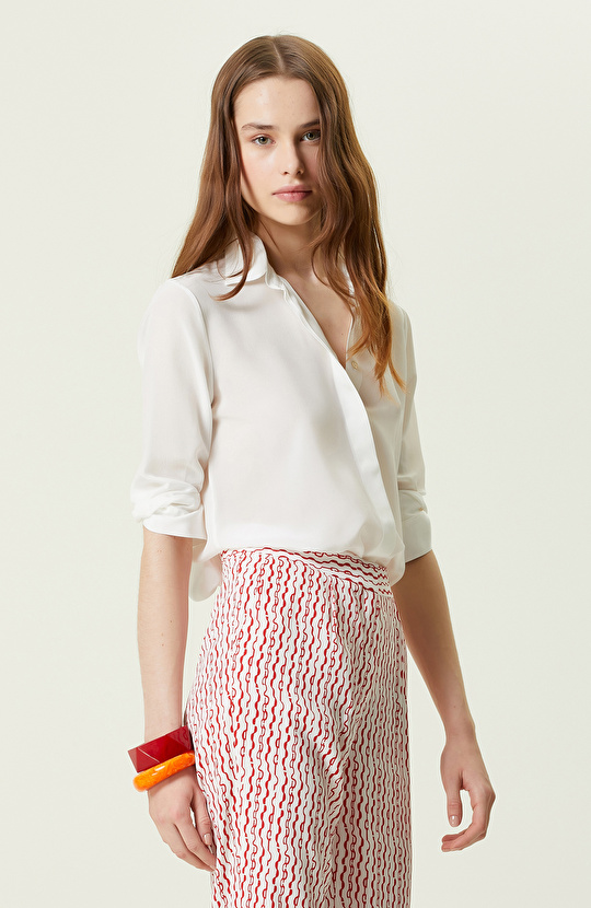 Limited Ekru İpek Gömlek