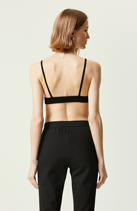 Siyah Askılı V Yaka Büstiyer