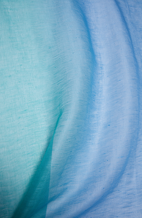 Yeşil Mavi Degradeli Erkek Keten Şal