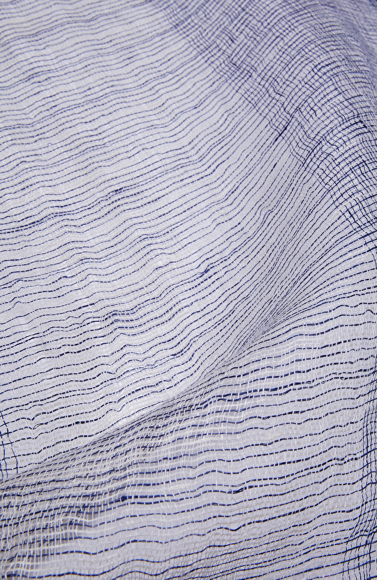 Lacivert Beyaz Erkek Keten Şal