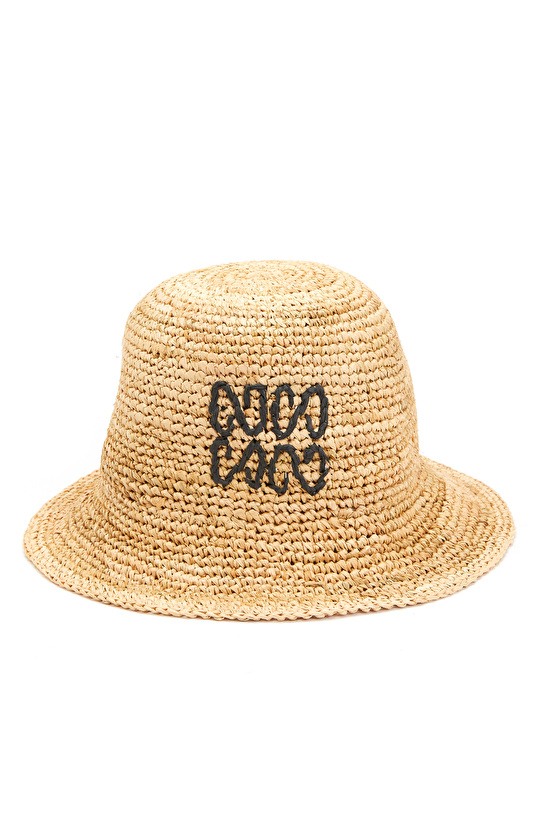 Bej Kadın Hasır Şapka