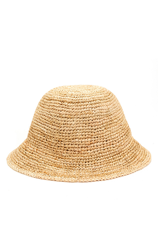 Bej Kadın Hasır Şapka