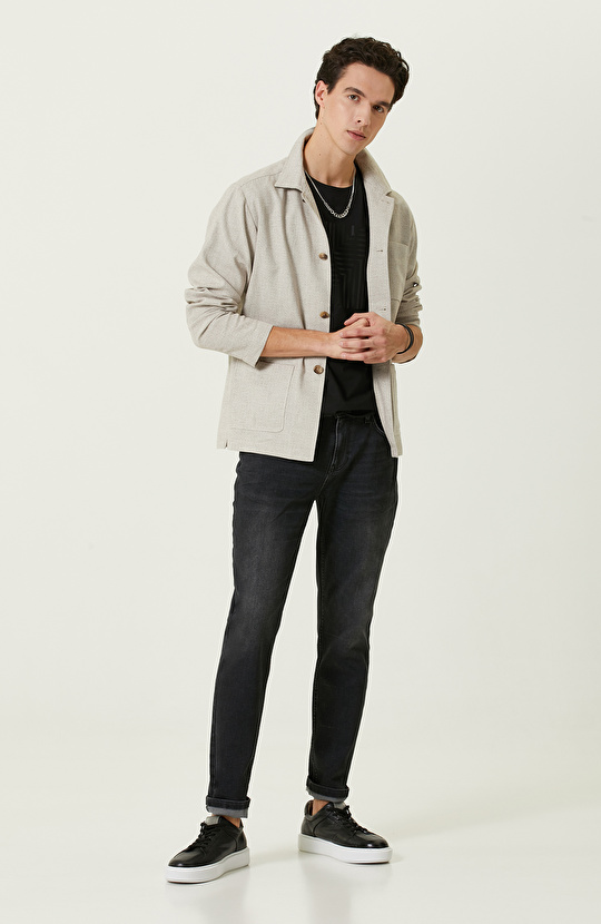 Bej Jakarlı Blazer Ceket