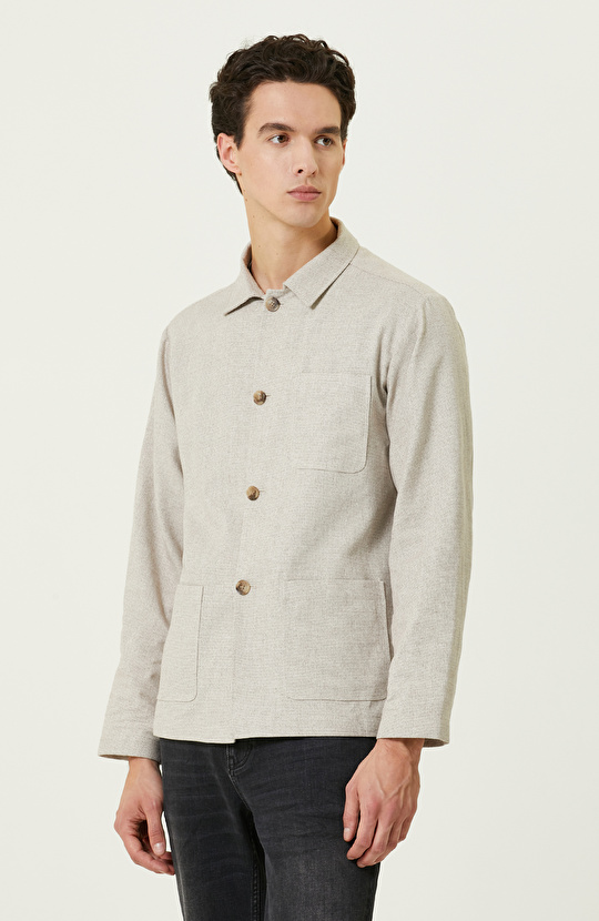 Bej Jakarlı Blazer Ceket