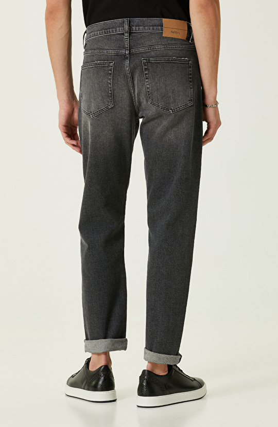 Antrasit Düz Paça Denim Pantolon
