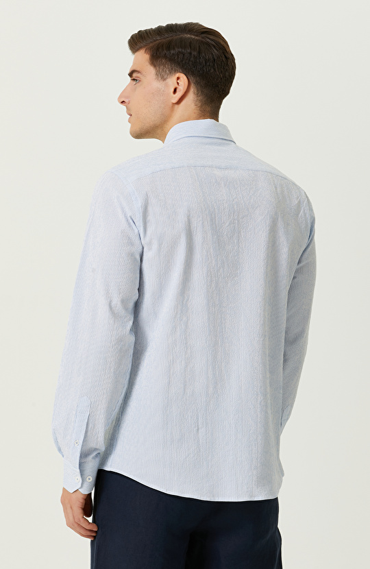 Mavi Beyaz Çizgili Gömlek