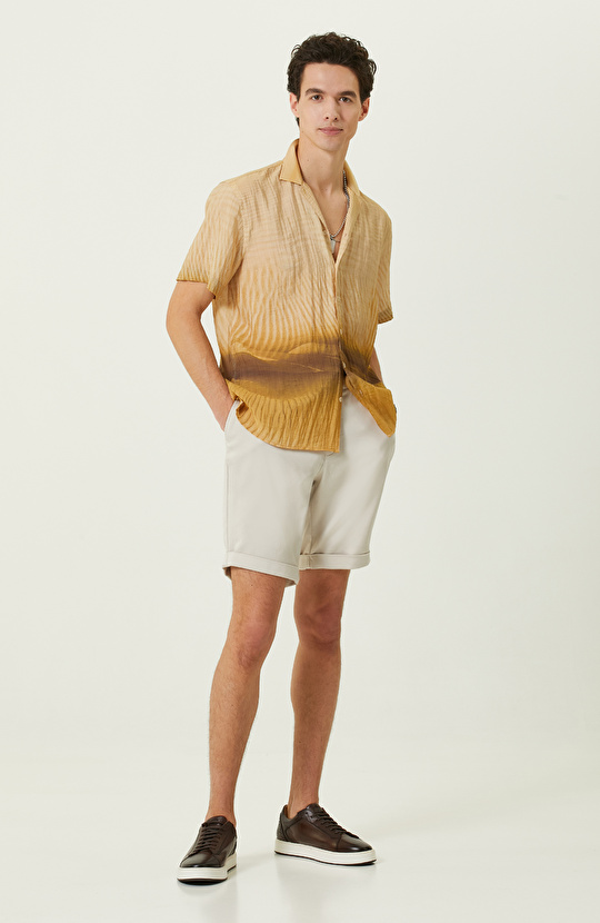 Safran Baskılı Gömlek