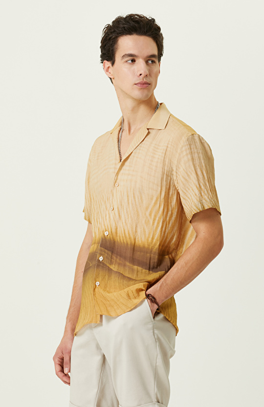 Safran Baskılı Gömlek