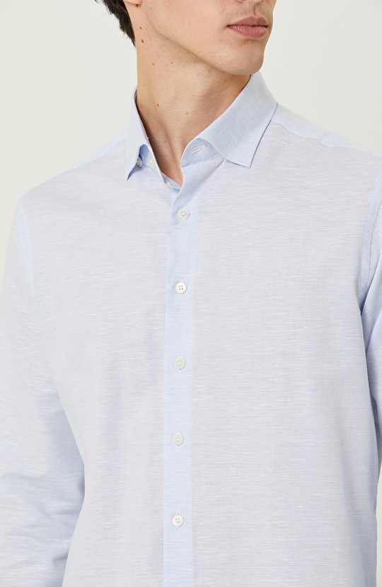 Mavi Desenli Gömlek