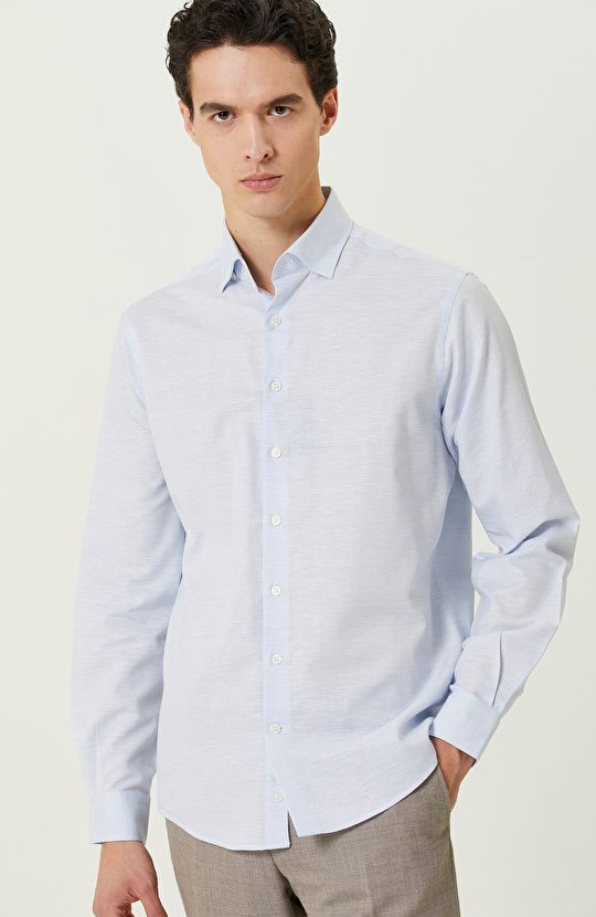 Mavi Desenli Gömlek