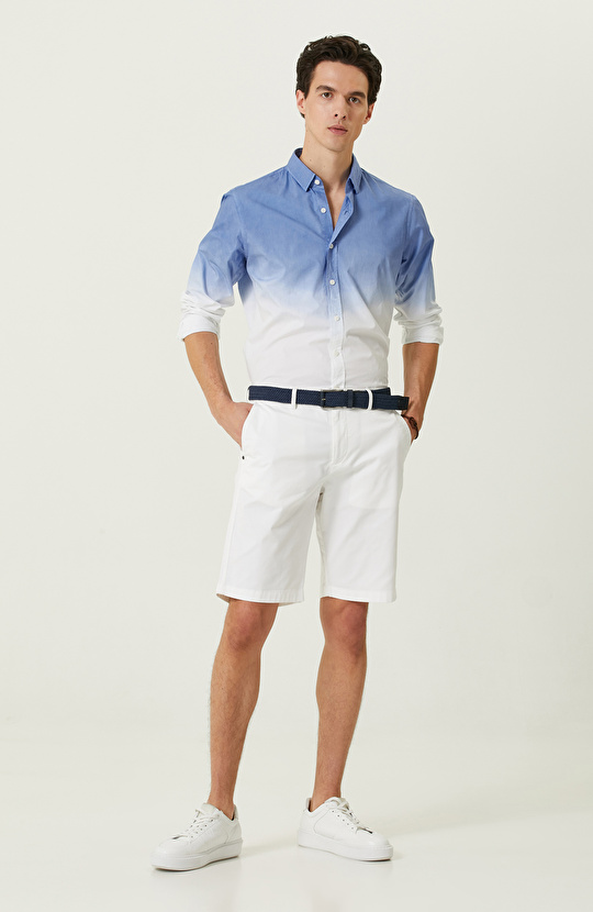 Saks Uzun Kollu Gömlek