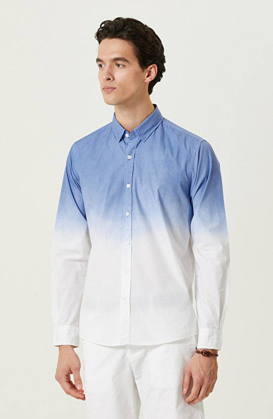 Saks Uzun Kollu Gömlek