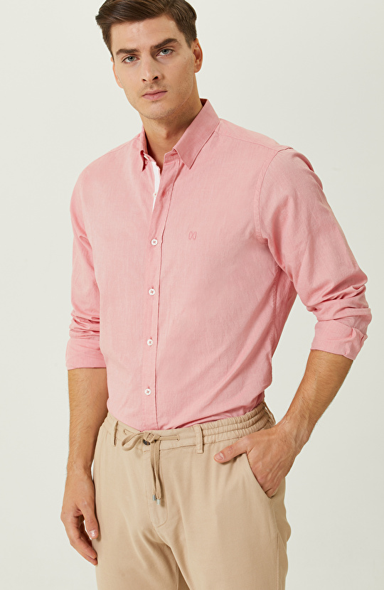 Pembe Uzun Kollu Gömlek