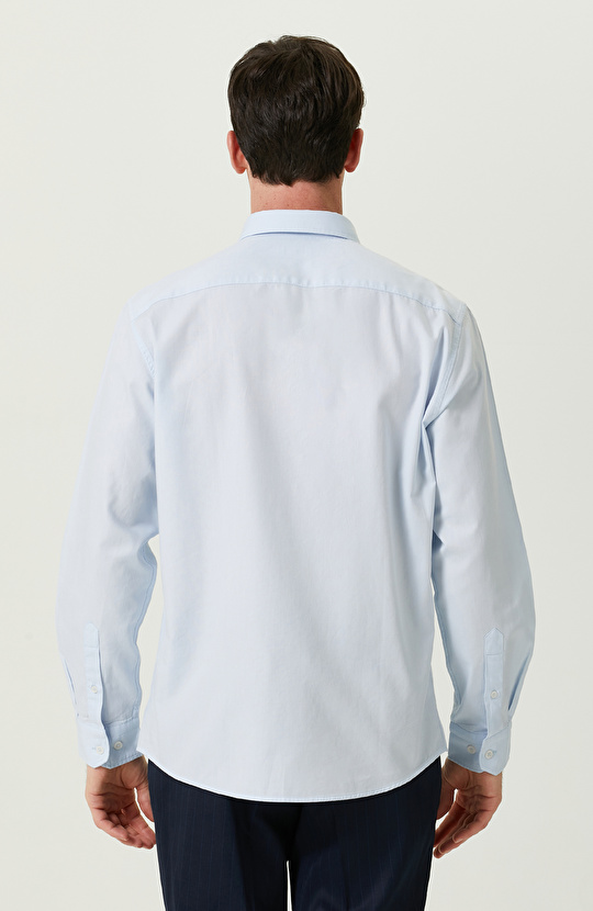 Mavi Oxford Uzun Kollu Gömlek