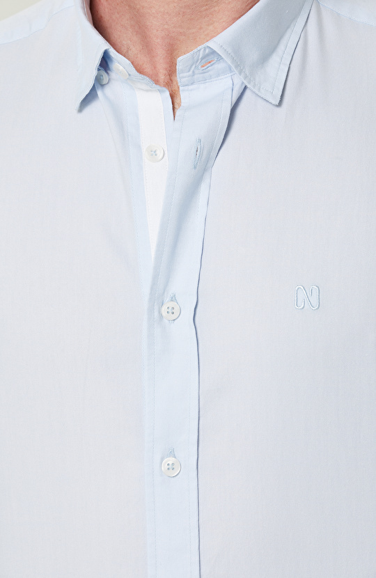 Mavi Oxford Uzun Kollu Gömlek