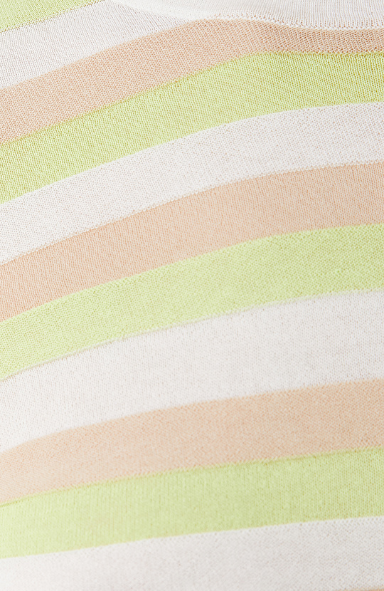 Neon Yeşil Çizgili Triko Kazak