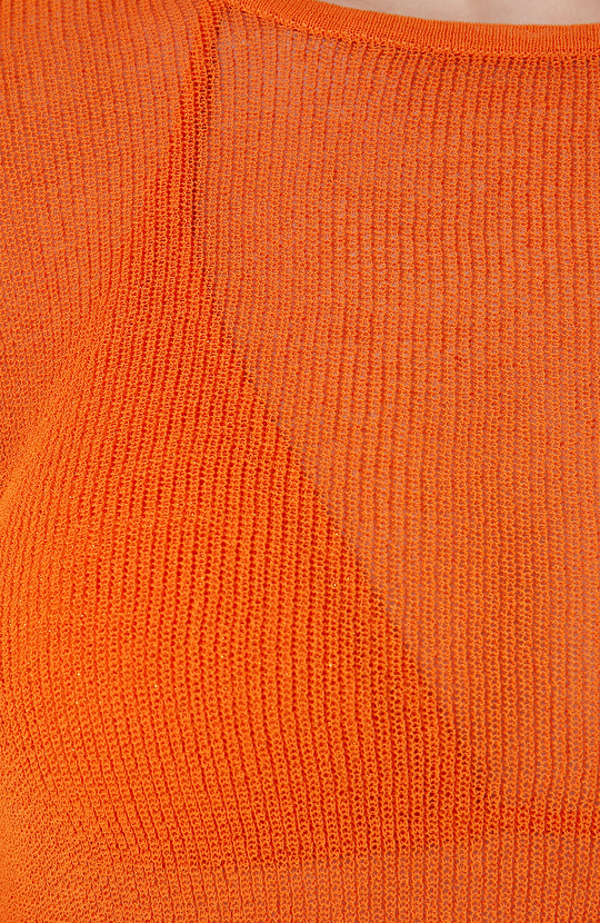 Turuncu Bisiklet Yaka Plaj Bluz