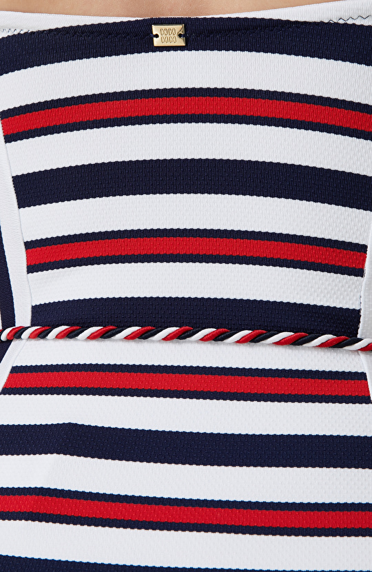 Lacivert Kırmızı Çizgili Mayo