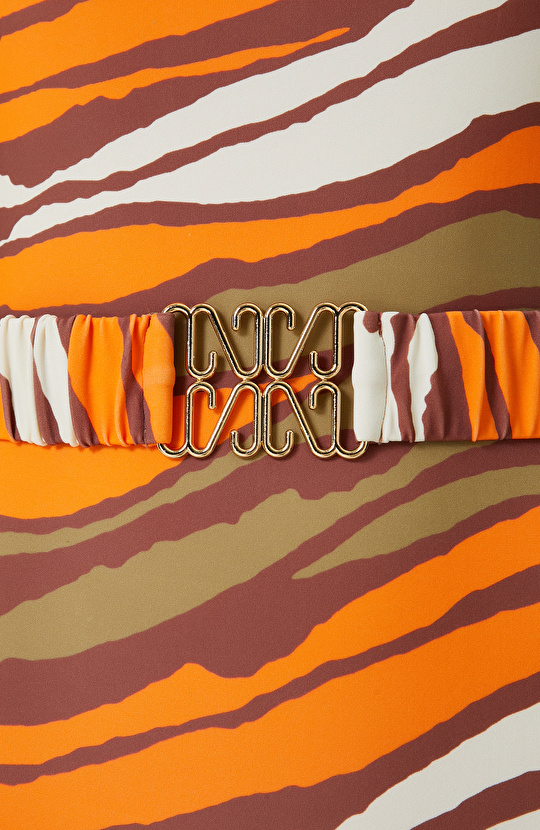 Turuncu Desenli Mayo