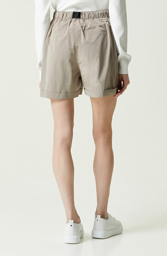 N-Tech Taş Rengi Beli Kemerli Şort