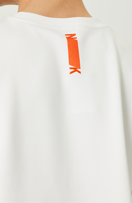 N-Tech Ekru Bisiklet Yaka  Sweatshirt