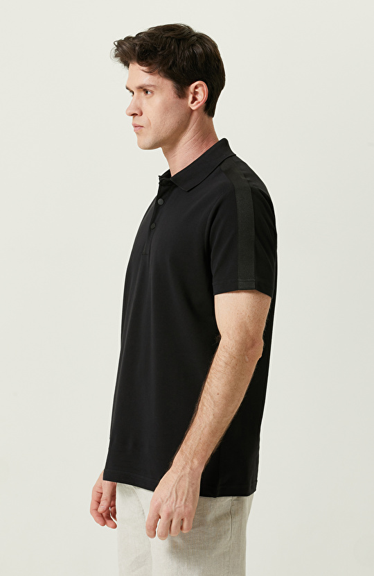 Kısa Kollu Siyah Polo Yaka Tshirt