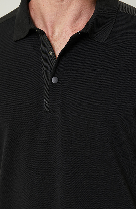 Kısa Kollu Siyah Polo Yaka Tshirt