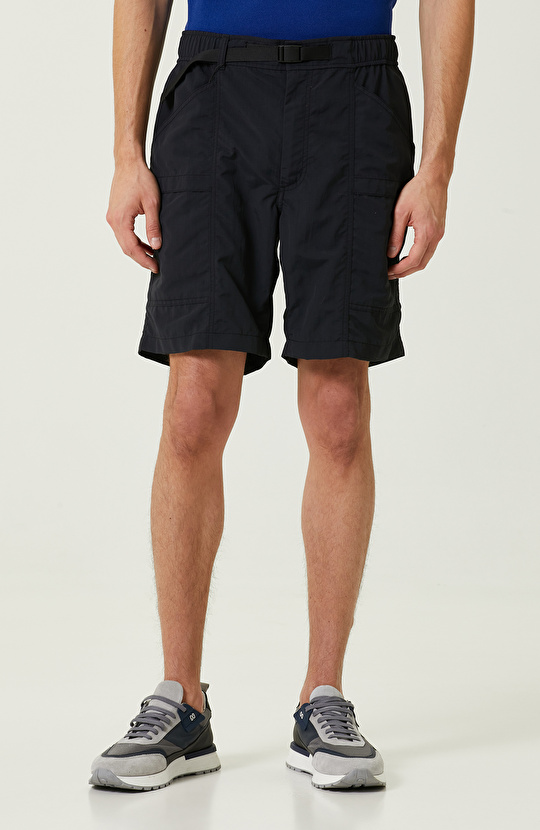 N-Tech Siyah Beli Lastikli Kargo Cep Şort