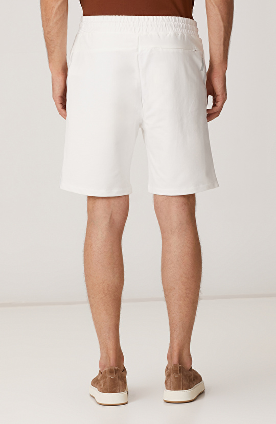 N-Tech Ekru Beli Lastikli Penye Şort