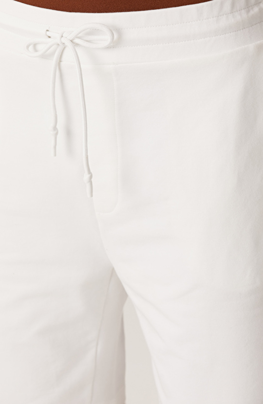 N-Tech Ekru Beli Lastikli Penye Şort