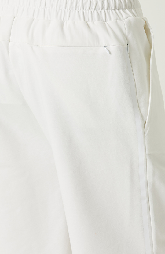 N-Tech Ekru Beli Lastikli Penye Şort