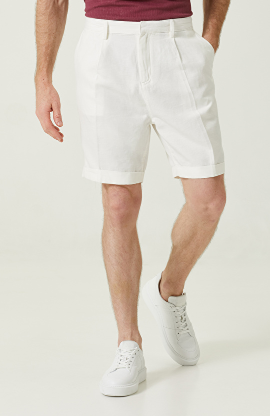 Normal Bel Ekru Şort