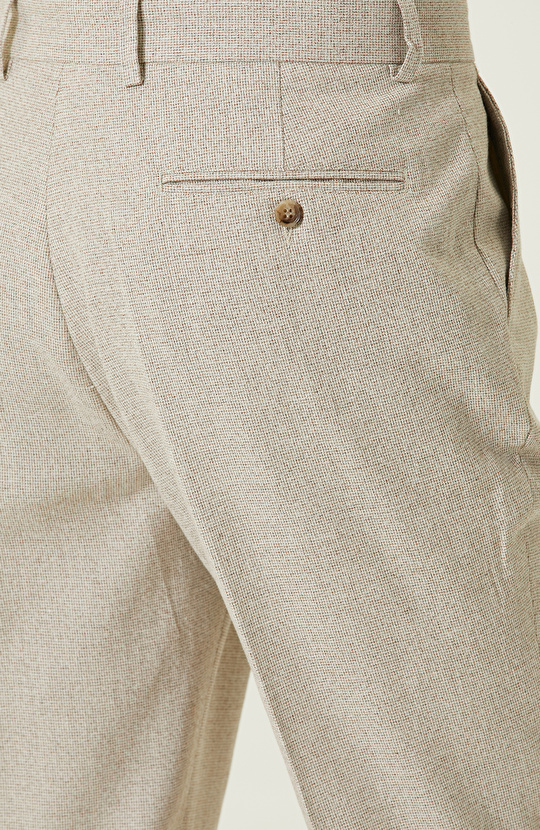 Bej Jakarlı Pantolon